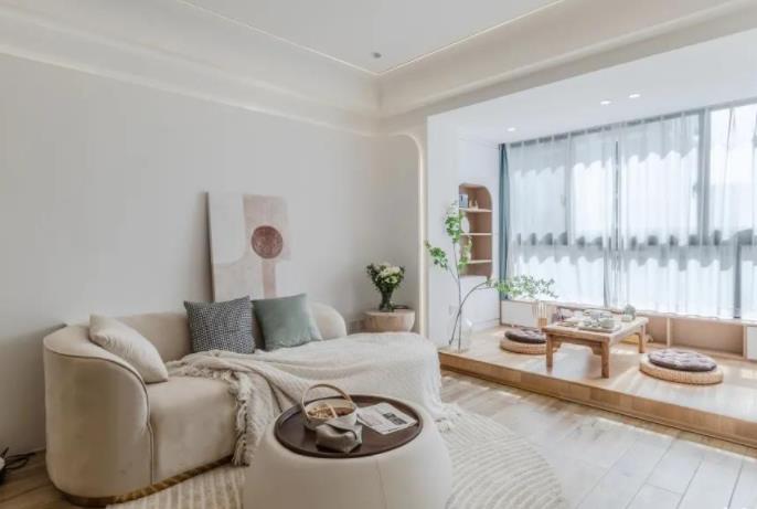 客厅带阳台半包装修 杭州半包装修蔚蓝领秀1199元每平米装修效果图1.jpg