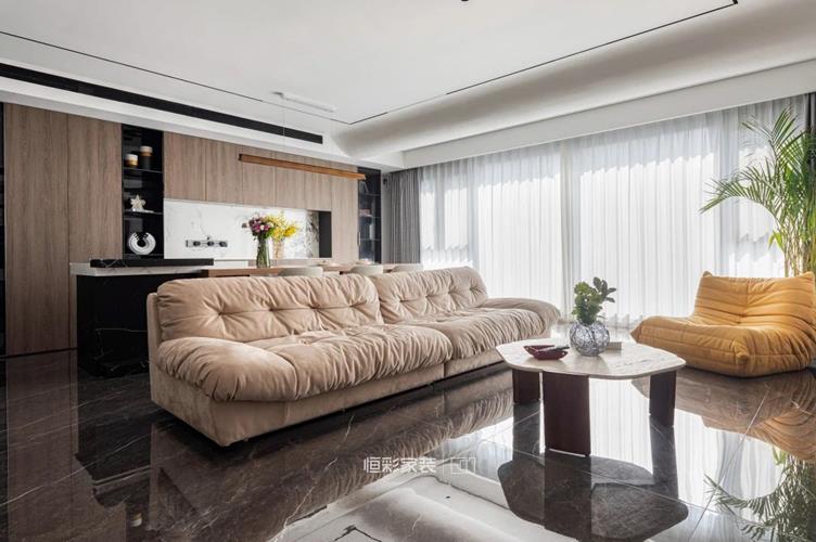 杭州180平米叠墅装修，现代轻奢风格闻博花城装修案例效果图